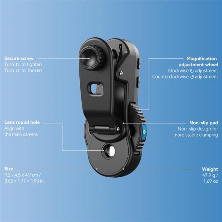 APEXEL TriScope 40X-80X-120X スマホ用顕微鏡 デュアル温度LED＆UV照明付き、APL-MS3L