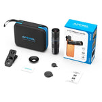 APEXEL TeleZoom 5–10X ズーム望遠レンズキット スマートフォン用 オールインワンユニバーサルクリップ付き、APL-T5-10X