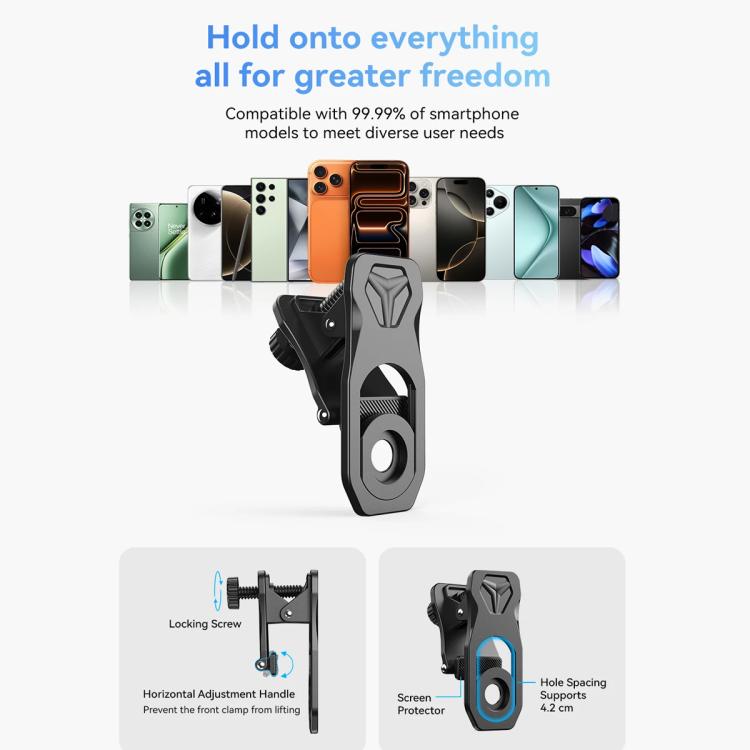 APEXEL TeleZoom 5–10X ズーム望遠レンズキット スマートフォン用 オールインワンユニバーサルクリップ付き、APL-T5-10X