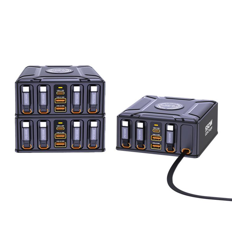 550W USB-C GaN 超高速充電 マルチポート 伸縮式ケーブルチャージャー、EUプラグ、USプラグ、UKプラグ、AUプラグ、KRプラグ