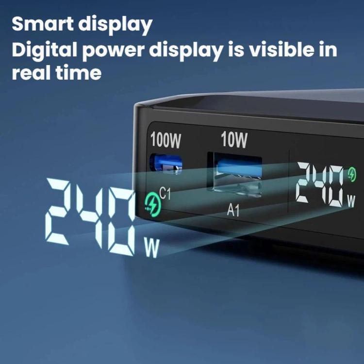 240W スマート急速充電器 磁気USB伸縮ケーブル＆マルチポート収納付き、EUプラグ、USプラグ、UKプラグ、AUプラグ、KRプラグ