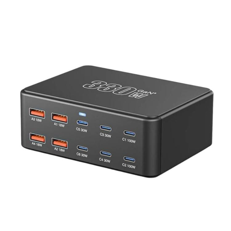 330W GaN Super Fast Charging Multi-Port Charger, EU Plug, US Plug, UK Plug, AU Plug, KR Plug