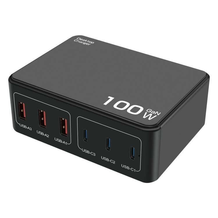 100W High-Power PD Fast Charging USB Multi-Port Charger, US Plug, EU Plug, AU Plug, KR Plug, UK Plug