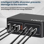 100W 高出力PD急速充電 USBマルチポートチャージャー、USプラグ、EUプラグ、AUプラグ、KRプラグ、UKプラグ