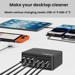 100W 高出力PD急速充電 USBマルチポートチャージャー、USプラグ、EUプラグ、AUプラグ、KRプラグ、UKプラグ