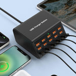 15ポート USB電源タップ スマート急速充電チャージャー、USプラグ、UKプラグ、AUプラグ、EUプラグ、KRプラグ