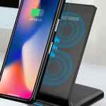R2 10W 縦置きモバイルフォン ワイヤレス充電器 スマート急速充電 スタンド型 デスクトップスタンド、R2（ブラック）