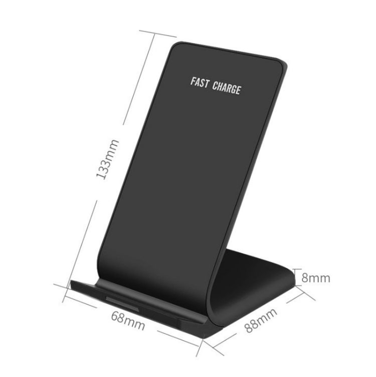 R2 10W 縦置きモバイルフォン ワイヤレス充電器 スマート急速充電 スタンド型 デスクトップスタンド、R2（ブラック）