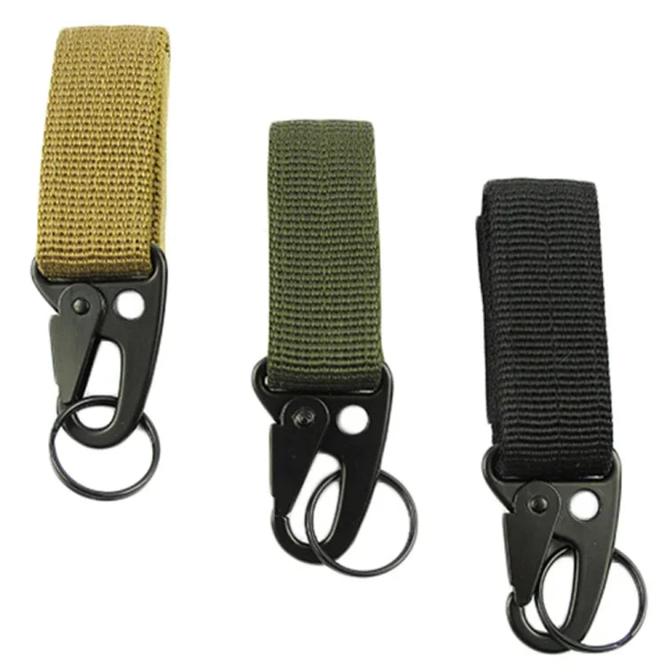 2個セットアウトドアキャンプ用カラビナバックパックフック 肘掛けモールフック サバイバルギア EDCナイロンキーチェーンクラスプ