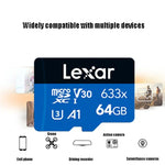 Lexar 633x 64GB高速ドライブレコーダー専用携帯電話用メモリーカード DVR TFカード、64GB