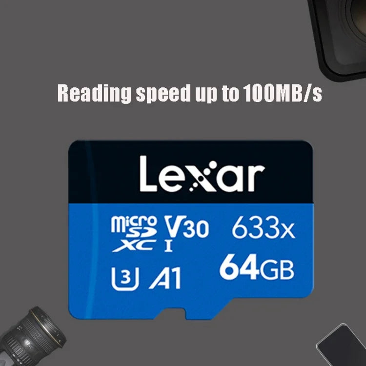 Lexar 633x 64GB高速ドライブレコーダー専用携帯電話用メモリーカード DVR TFカード、64GB