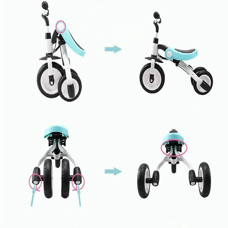 乗用おもちゃ ベビートライシクル 子供用折りたたみ自転車 キッズスクーター、ベビートライシクル
