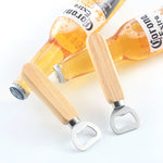 2個セット ステンレス製ビール瓶オープナー ゴム木製ハンドル付き クリエイティブギフト ソーダ瓶ドライバー、ハンドル付きビール瓶オープナー