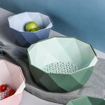二重層中空排水バスケット家庭用プラスチック多機能野菜果物洗い皿、小型、大型