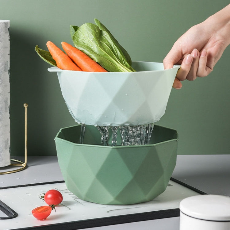 二重層中空排水バスケット家庭用プラスチック多機能野菜果物洗い皿、小型、大型