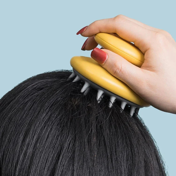 家庭用シャンプーコーム シリコンマッサージコーム 携帯用頭皮つかみ ふけ取りヘアブラシ