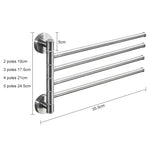 ステンレス製タオルバー 回転式タオルラック バスルーム キッチン 壁掛けタオル ポリッシュドラックホルダー ブラッシュド2本ポール、ブラッシュド3本ポール、ブラッシュド4本ポール、ブラッシュド5本ポール