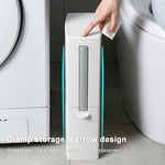 バスルームトイレブラシ 一体型プレス開閉蓋付き四角いゴミ箱セット ブラシ付き