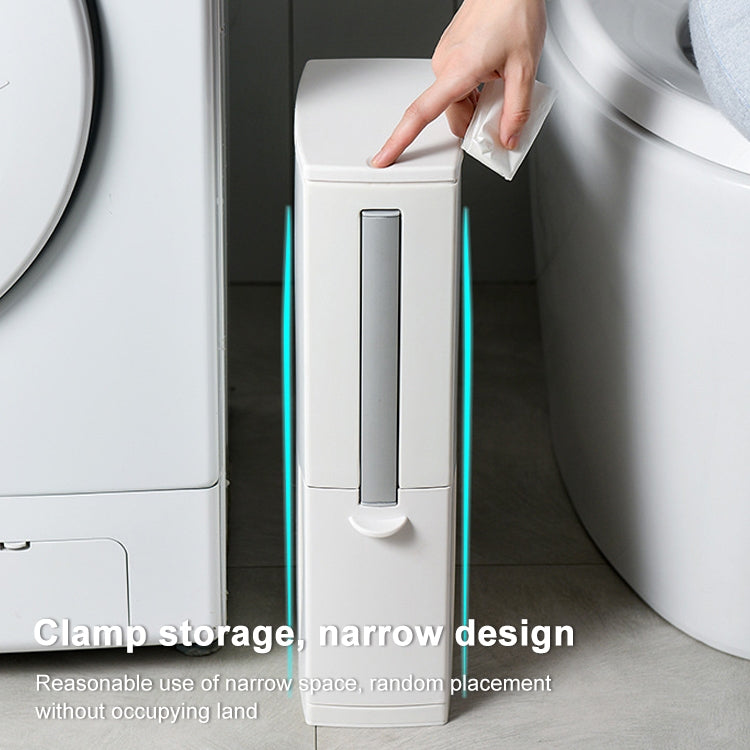 バスルームトイレブラシ 一体型プレス開閉蓋付き四角いゴミ箱セット ブラシ付き