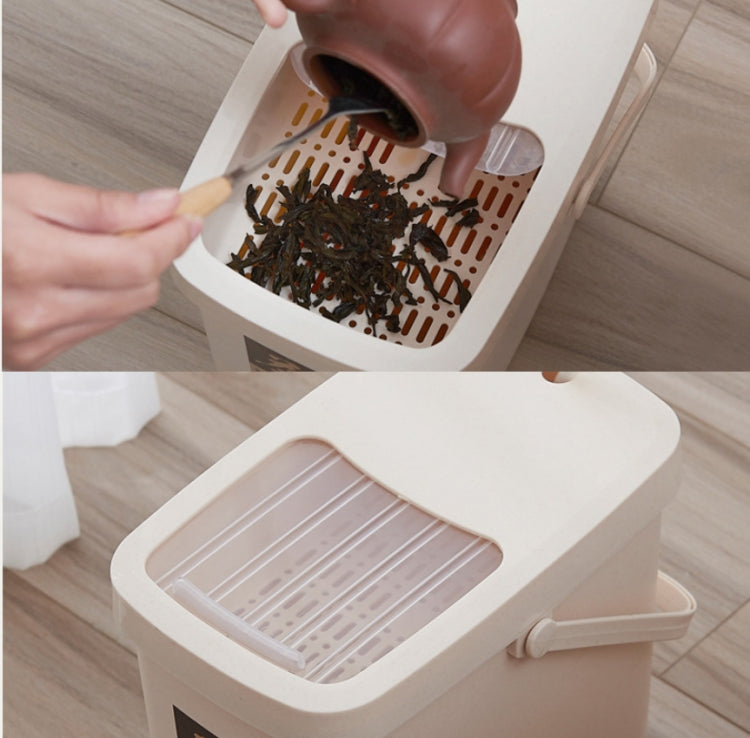 オフィス用プラスチック茶殻バケツ 茶殻廃棄バケツ プッシュ蓋付き携帯用ゴミ箱、7L、10L