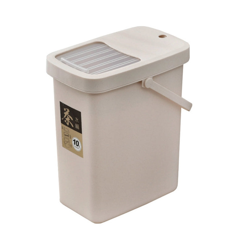 オフィス用プラスチック茶殻バケツ 茶殻廃棄バケツ プッシュ蓋付き携帯用ゴミ箱、7L、10L