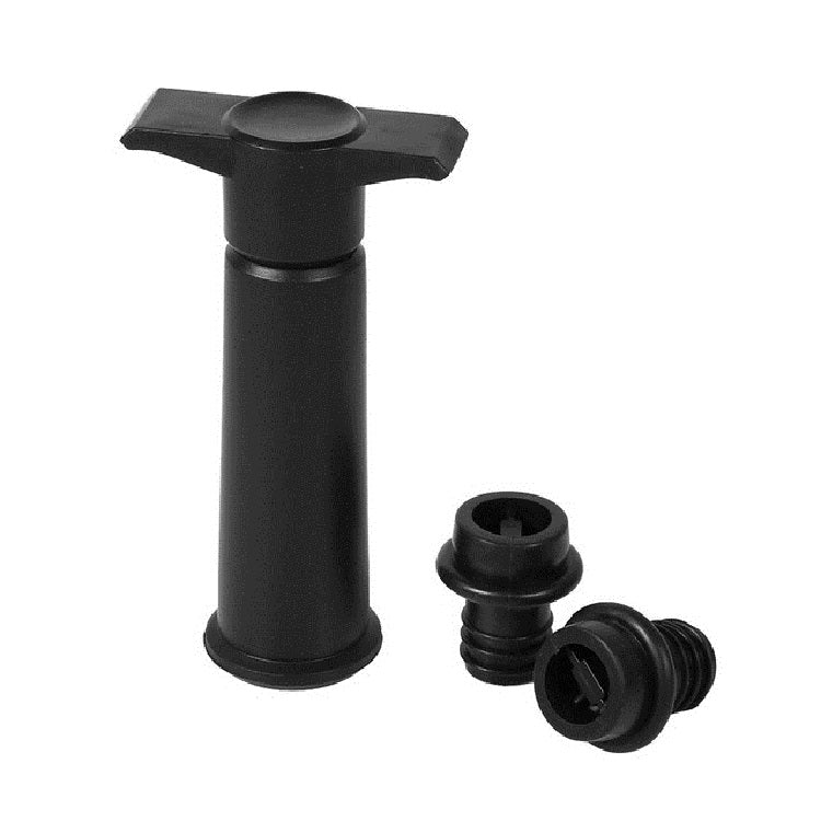 赤ワイン真空ポンプフレッシュナーシリコン製ワインストッパーセット、黒ポンプ2個ストッパー（OPP袋）、黒ポンプ2個ストッパー（箱）、2個ストッパー三穴（OPP袋）、黒ポンプ三点セット箱
