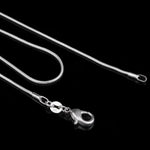 銀メッキ スネークボーンチェーン ネックレス 女性用 薄型ネックレス 1mm 16インチ、1mm 18インチ、1mm 22インチ、1mm 24インチ、1mm 26インチ、1mm 28インチ