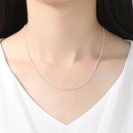 銀メッキ スネークボーンチェーン ネックレス 女性用 薄型ネックレス 1mm 16インチ、1mm 18インチ、1mm 22インチ、1mm 24インチ、1mm 26インチ、1mm 28インチ