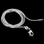 銀メッキ スネークボーンチェーン ネックレス 女性用 薄型ネックレス 1mm 16インチ、1mm 18インチ、1mm 22インチ、1mm 24インチ、1mm 26インチ、1mm 28インチ