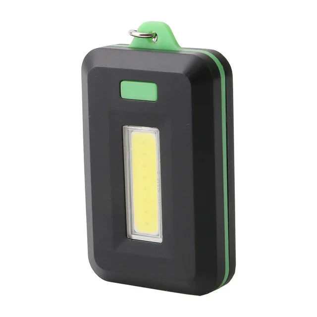 2個セット3WミニCOB LED懐中電灯キーチェーン緊急キャンプバックパックライト3モード付き、赤、緑