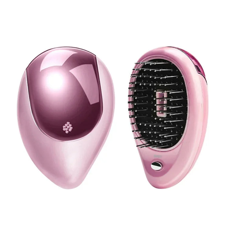 携帯用電動ヘアイオニックブラシ ヘアストレートナーブラシ マイナスイオンコーム 静電気防止マッサージ ミニストレートヘアコーム ピンク、グリーン