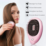 携帯用電動ヘアイオニックブラシ ヘアストレートナーブラシ マイナスイオンコーム 静電気防止マッサージ ミニストレートヘアコーム ピンク、グリーン