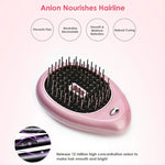携帯用電動ヘアイオニックブラシ ヘアストレートナーブラシ マイナスイオンコーム 静電気防止マッサージ ミニストレートヘアコーム ピンク、グリーン