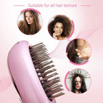 携帯用電動ヘアイオニックブラシ ヘアストレートナーブラシ マイナスイオンコーム 静電気防止マッサージ ミニストレートヘアコーム ピンク、グリーン