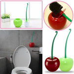 さくらんぼ形トイレブラシ バスルームクリエイティブかわいい便器ブラシ トイレ掃除キット 赤、緑