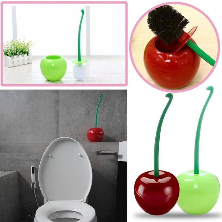 さくらんぼ形トイレブラシ バスルームクリエイティブかわいい便器ブラシ トイレ掃除キット 赤、緑