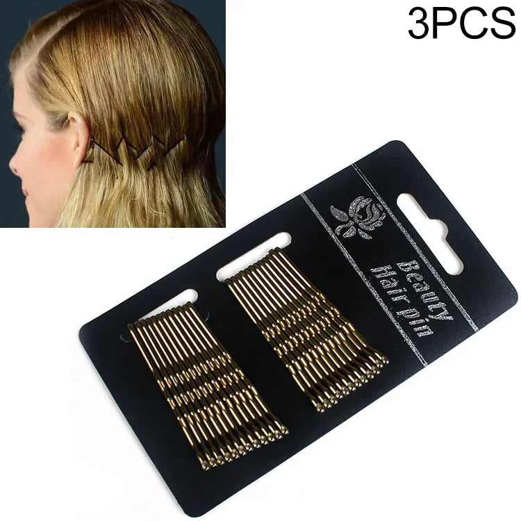 3個入り 女性用ブラックゴールドバレッタ ヘアクリップ ヘッドバンド ヘアアクセサリー