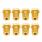 8個セット ブガッティ 3Dプリンターアクセサリー E3D-V5 V6 ノズル M6ねじ 消耗品 ホットノズル、1.75/0.2mm、1.75/0.25mm、1.75/0.3mm、1.75/0.35mm、1.75/0.4mm、1.75/0.5mm、1.75/0.6mm、1.75/0.8mm、1.75/1.0mm、3/0.2mm、3/0.3mm、3/0.4mm、3/0.5mm、3/0.6mm、3/0.8mm