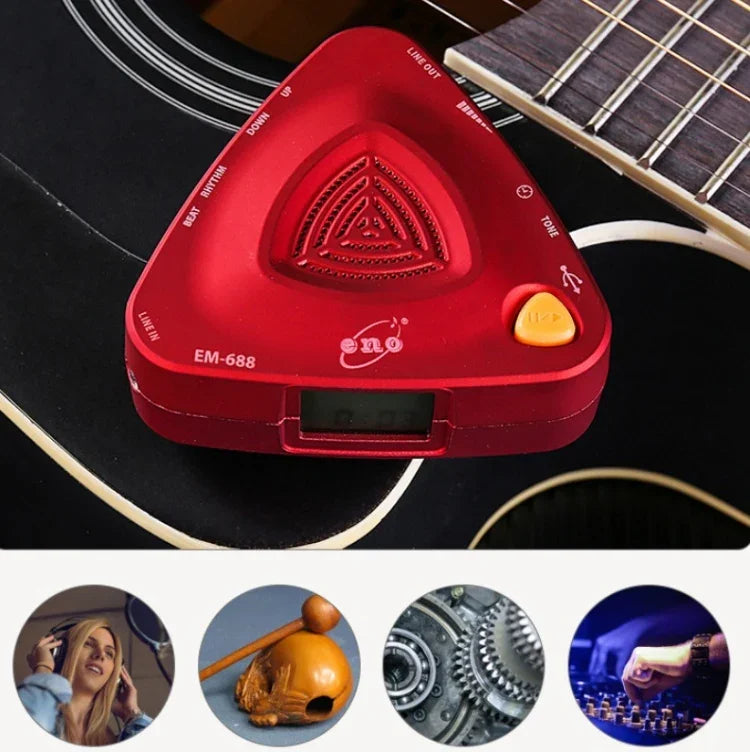 ENO EM-688 電子ボーカル充電式メトロノーム ピアノ／ギター／ドラム／古筝／バイオリン用、EM-688（ブラック）、EM-688（レッド）、EM-688（ブルー）