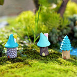 2個セット カートゥーンツリーハウス苔マイクロランドスケープ多肉植物飾り ジュエリー、ランダムスタイル配送、カートゥーンツリーハウス飾り