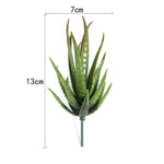 人工ミニアロエプラスチック植物クラフトフローリストリー風景庭家庭オフィス装飾、緑（フロックなし）、フロックグリーン赤先端、フロックグリーン黄先端