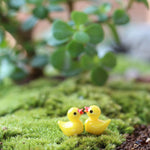 5個セット ミニドールハウスアクセサリー 樹脂立体小型黄色アヒル植物飾り、黄色アヒル植物飾り