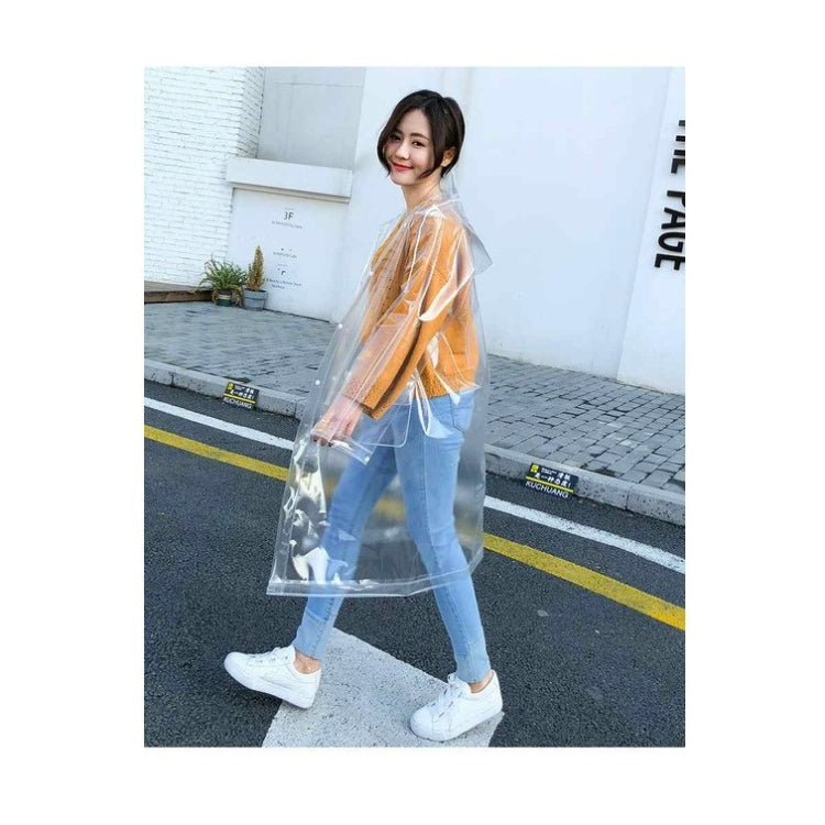 スタイリッシュポータブルアウトドア透明EVAレインコート、M、L、XL