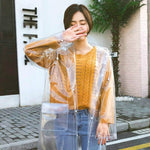 スタイリッシュポータブルアウトドア透明EVAレインコート、M、L、XL