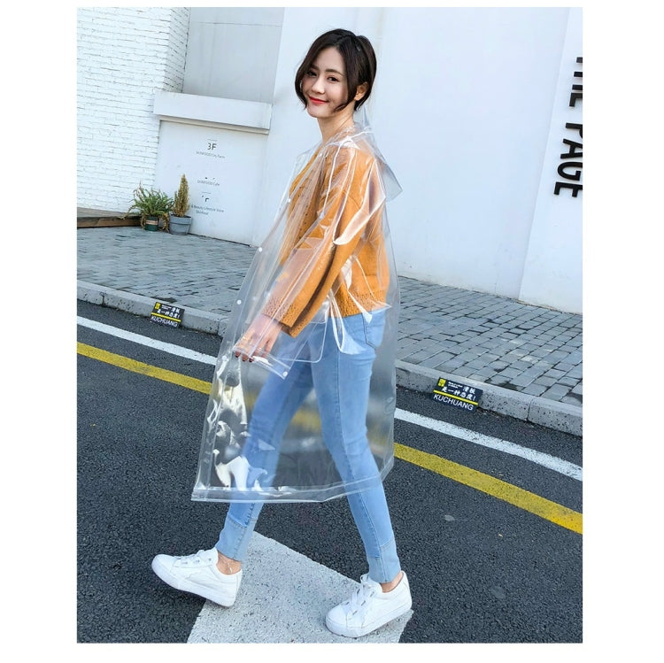スタイリッシュポータブルアウトドア透明EVAレインコート、M、L、XL