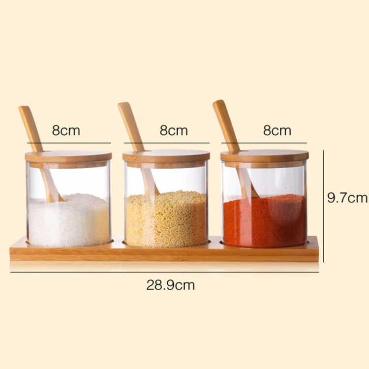 クリエイティブホウケイ酸透明調味料ジャー キッチン用品 スプーン付き 単品ガラスジャー 1セット