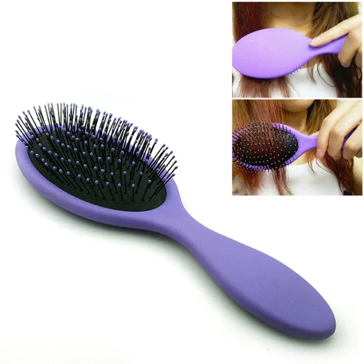 柔らかい女性用ヘアブラシ サロン用ヘアスタイルコーム ウェット＆ドライ頭皮マッサージブラシ