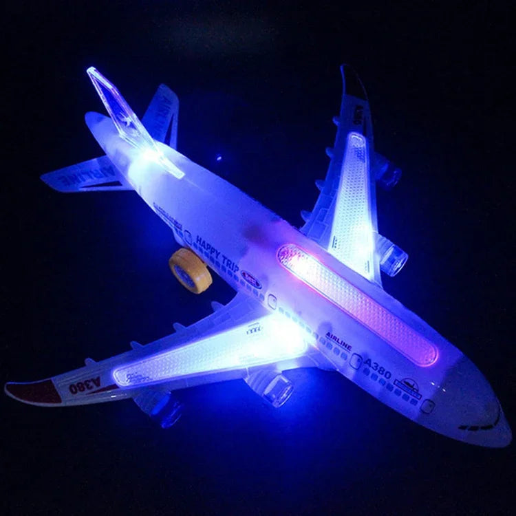 模型飛行機おもちゃ 電動フラッシュ音楽飛行機 子供用DIY航空機ギフト