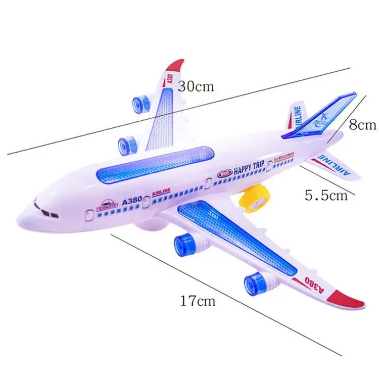 模型飛行機おもちゃ 電動フラッシュ音楽飛行機 子供用DIY航空機ギフト