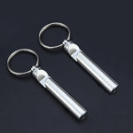 2個セット 金属製ホイッスルボトルオープナー キーチェーン クリエイティブ多機能キーホルダー ペンダント、ゴールド、シルバー